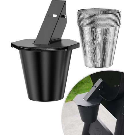 Seau à graisse amélioré avec couvercle et 12 sacs poubelle - Accessoires Traeger modifiés, et plus encore, seau à fumoir avec récupérateur de graisse pour barbecue à pellets (1/5)
