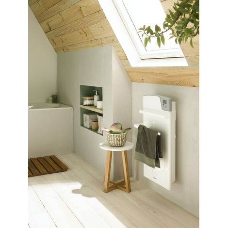 Elektrische Handtuchheizung Majorque mit 600W Gebläse + 800W Ventilator, Schiefergrau