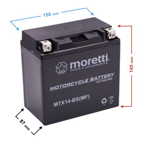 Batterie Moretti AGM (Gel) MTX14-BS (1/2)