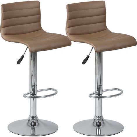 DAVIDSON - Lot de 2 Tabourets de Bar Marron (1/4)