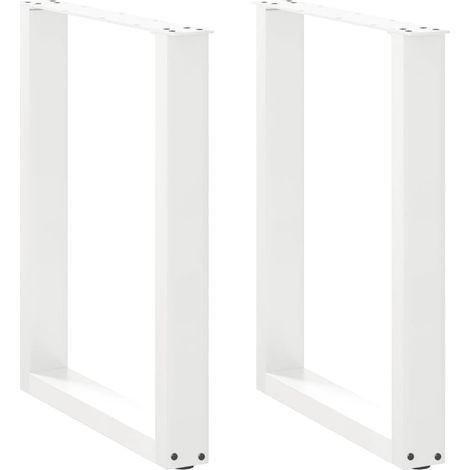 vidaXL Gambe per tavolo da pranzo a forma di U 2 pz bianche 70x(72-73) cm in acciaio