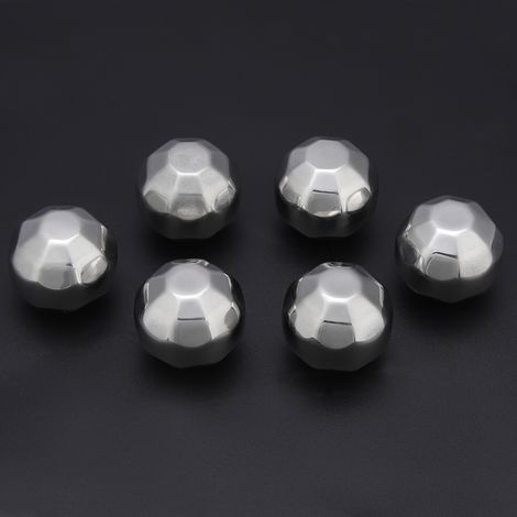 Eiskugeln aus Edelstahl kühlen Wein, Whisky, Getränke, Kühlsteine mit Zange (Diamant) (1/5)