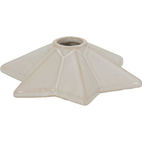 Alora Angled Star Candle Holder Decoration - Ceramic - L12 x W14 x H4 cm - White