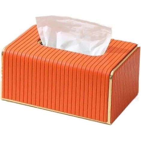 Tissue Box Napkin Holder: Light Luxury Paper Storage for Hotel and Home Use Orange Color (1/4)