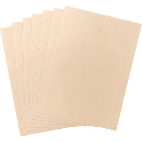 Lot de 16 Contreplaqué 3mm 42x30 cm, Plaque Bois Naturel Format A3, Planche Bois Vierge pour Découpe Laser, Pyrogravure et Modélisme (1/5)