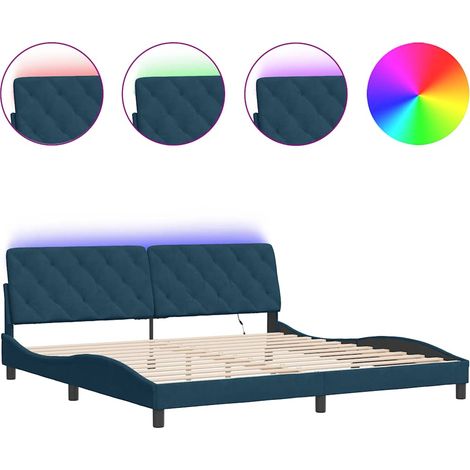 Maison Exclusive - Bettgestell mit LED ohne Matratze Blau 200x200