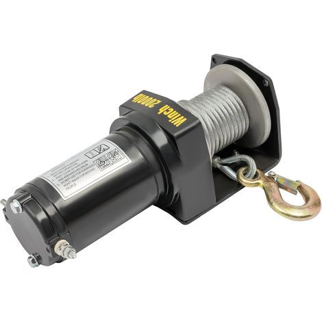 Appareil de levage électrique avec câble en acier de 6 m et moteur DC12 V, treuil de 900 kg, treuil avec télécommande, treuil pour véhicules tout-terrain et opérations de sauvetage tout-terrain (1/5)