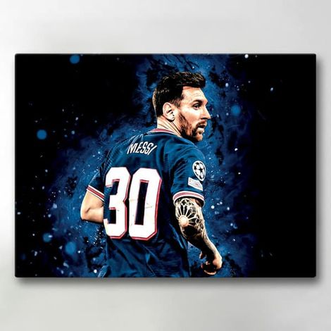 Impression sur toile / Peinture - Messi - PSG - 40x30 cm - Toile (1/4)