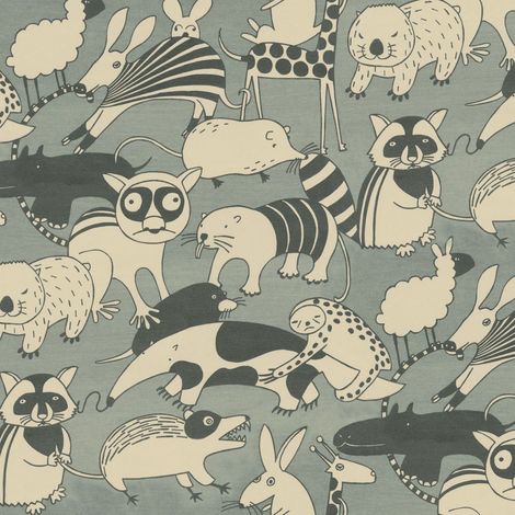 papier peint panoramique animaux beige et bleu - Komar (1/4)