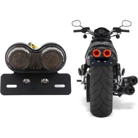 Feu arrière universel à LED rétro Harley-Davidson Cruiser avec câblage moto (pile non requise, échantillon non disponible, traitement uniquement) (Exclusivité Mexique)