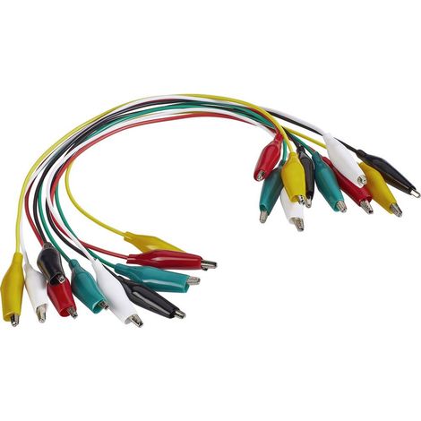 VOLTCRAFT KS-280/0.1 KIT puntali Morsetto a coccodrillo Morsetto a coccodrillo 0.28 m Nero, Rosso, Giallo, Verde, Bianc (1/4)