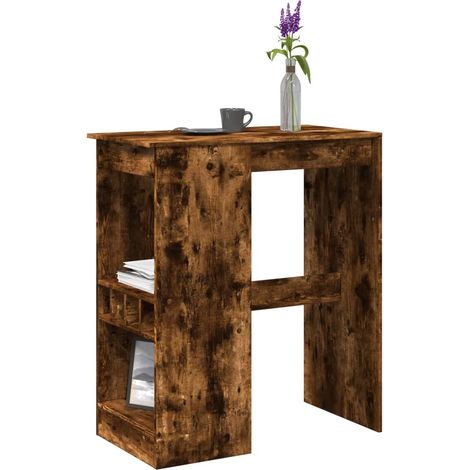 Bartisch mit Regal Räuchereiche 90x47,5x103,5 cm Holzwerkstoff