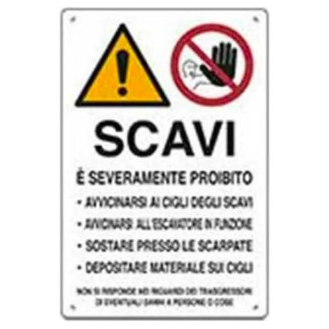 SEGNALETICA CANTIERE 40X60CM "SCAVI" POLIONDA