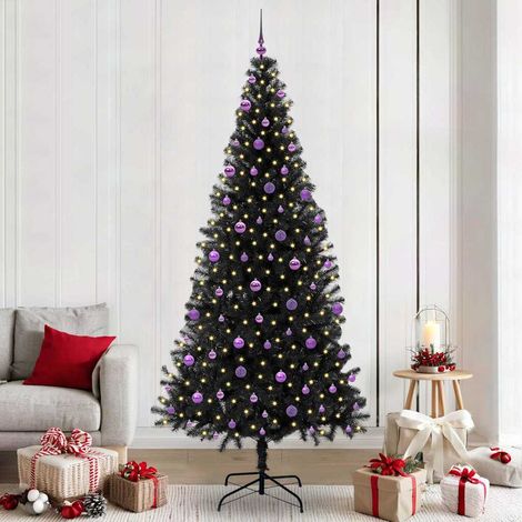 Weihnachtsbaum mit 300 LEDs mit Ständer Schwarz 240 cm PVC (1/5)