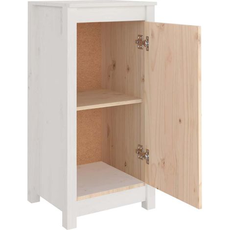 Buffet credenza cassettiera armadio mobile contenitore organizer per cucina soggiorno salotti set da 2 39 x 35 x 80 cm legno massello di pino bianco 020036658