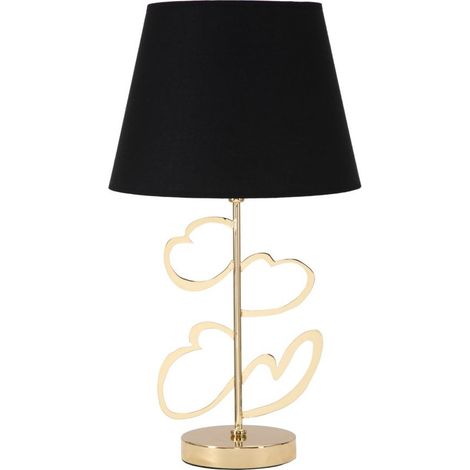 Lampe à Poser en Métal "Hearts" 54cm Noir & Or (1/5)