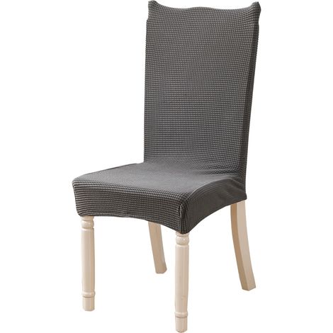 Housse De Chaise En Tissu Polyester Extensible Antipoussière Pour Salon Salle À Manger Fête Gris 1 Pièce (1/5)