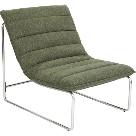 sweeek - Sessel mit verchromtem Gestell und Chenille-Stoff, Chenille, Grün (1/5)