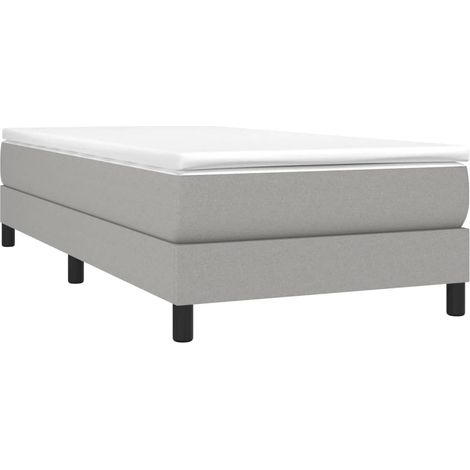 Box Spring Bed Frame Light Grey Single Fabric vidaXL (1/5)