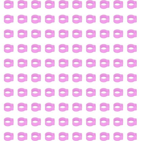 100 Stück 8 mm Tauben-Beinringe zur Kennzeichnung, Geflügel-Beinbänder ohne Aufdruck, Taubenzubehör, Rosa (1/5)