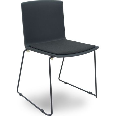 Pack 5 sillas Opti523 PVC negro asiento tela color negro (1/5)