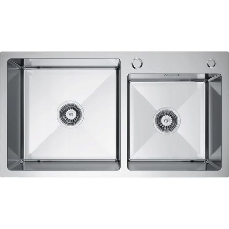 NAYES 78x45 Doppelspülbecken aus Edelstahl + Wasserspender