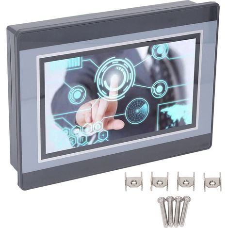 HMI PLC – écran tactile LCD TFT 7 pouces, sortie de relais 12 entrées 8 sorties, contrôleur de comptage à grande vitesse, DC24V 5A