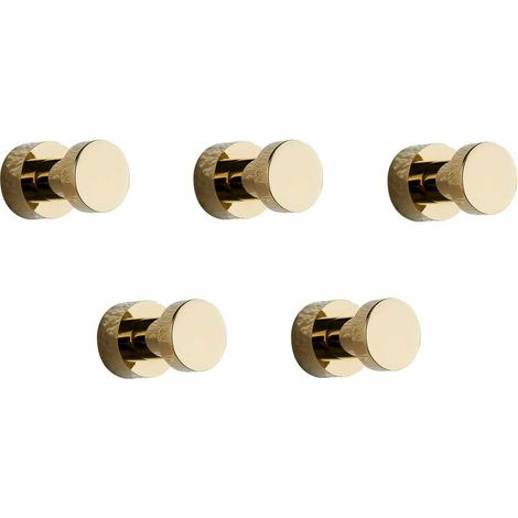 Ganchos de pared, toalleros para baño, cocina, puertas, armarios y alacenas, juego de 5, latón (dorado) (1/5)
