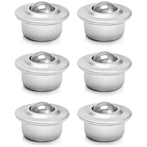Roulement Convoyeur ,Unité de roulement à billes durables de 16mm , Roulettes à Billes , Acier Inoxydable , base universelle , 6PCS (1/5)
