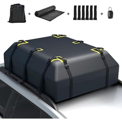 Waterproof Car Roof Cargo Bag 400L, Lock, Non-Slip Mat