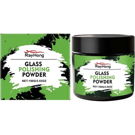 Glaspolierpulver für die Autoglasreinigung, Fleckenentfernung, Aufbereitung, Glanzschutz, Staubabweisung und Pflege – 100 g -- DE (1/5)