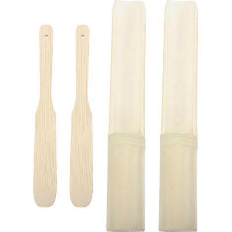 Lot de 2 cuillères à pâte de crevettes en bambou, moule à boulettes de viande coulissantes pour crevettes, accessoire de cuisine pour restaurant-23X3CM (1/3)