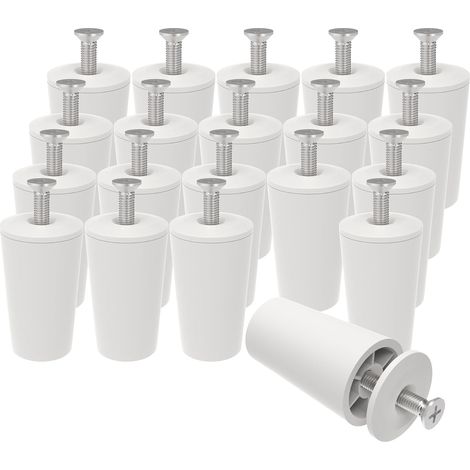Lot de Butées de Volet Roulant Blanche 40mm, Butée d’arrêt pour Lame Finale de Volet Roulant/Store/Persienne, Butoir de Tampon avec Vis M540 et Rondelle (1/5)