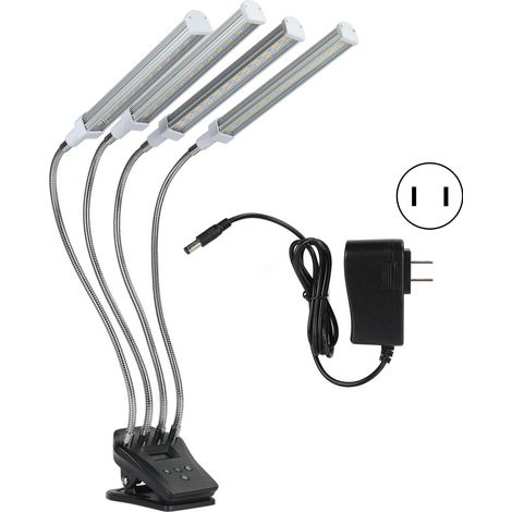 Lampe croissance 96W – 4 têtes 360° réglable – argent – prise US – serre 100-240V