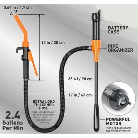 Pompe à Essence Électrique de Transfert à Batterie - Système d'Aspiration Automatique pour Liquide et Bidon (1/5)