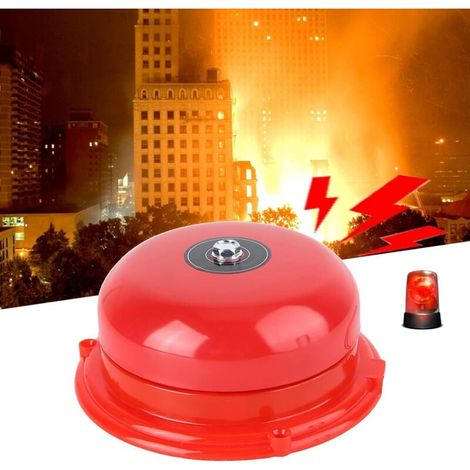 Timbre de alarma contra incendios de 100 dB, timbre de alarma contra incendios de metal de 4 pulgadas, timbre de seguridad, timbre de alarma contra incendios (220 V)