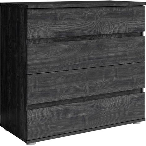 Cassettiera VELTIS 4 cassetti – L92 x H85 cm – Arredamento moderno colore frassino nero