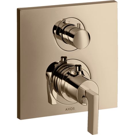 Thermostat AXOR CITTERIO UP avec réglage de température et de changement, finition or rouge polie (1/4)