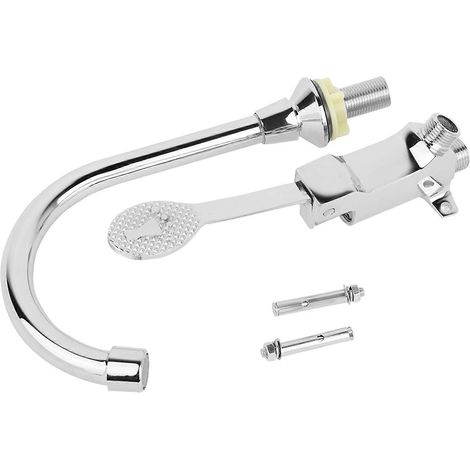 Robinet à pédale G1/2" pour lavabo de laboratoire/salle de bain, robinet médical d'eau chaude et froide en cuivre ( ) (1/5)