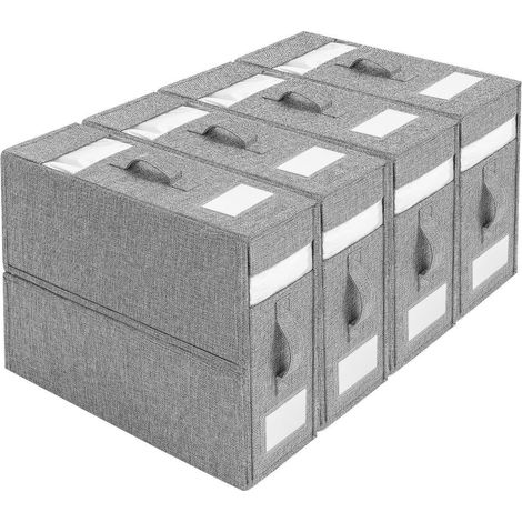 Paquete de 4 organizadores de sábanas, caja de almacenamiento plegable para fundas de edredón, organizador de sábanas con cremallera para sábanas Queen o King, organizador de armario (1/5)