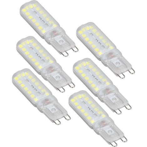 Lot de 6 ampoules G9 7W 32LED, gradables, pour lampes suspendues, plafonniers, appliques et lampes de table, blanc froid 220-240V, certification CE+ROHS. (1/5)