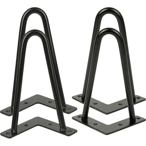 Pieds de table, style industriel, installation facile, noir (1/2)