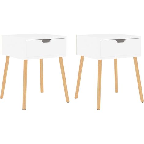Maison Exclusive - Nachttische 2 Stk. Hochglanz-Weiß 40x40x56 cm