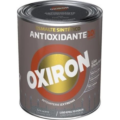 Esmalte antioxidante oxiron liso efecto forja 750 ml gris ac