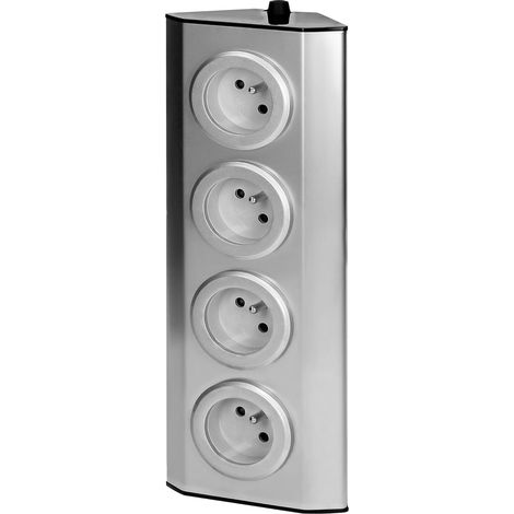 Bloc Multiprise de Cuisine à câbler en acier inoxidable, 4 Prises Françaises 16A 2P+T (1/5)