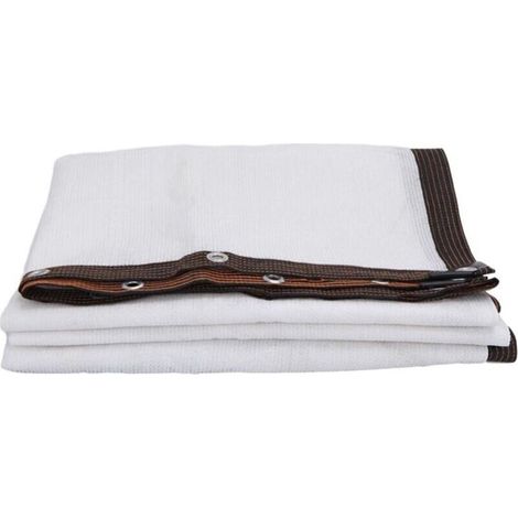 Voile d'ombrage Blanc 97% avec œillets et Bords renforcés, pour Serre, terrasse, Jardin, pergola (4 x 5 m) (1/4)