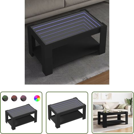 Holzwerkstoff Couchtisch -  LED-Couchtisch Schwarz 93x53x45 cm Holzwerkstoff (1/5)
