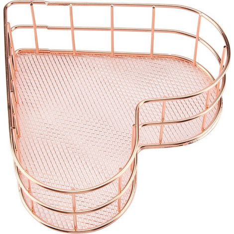 Multifunktionaler, rostfreier Aufbewahrungskorb aus Eisen in Herzform für Haushalt und Büro (Roségold) (1/5)