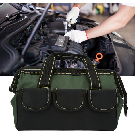13-Zoll-Multifunktions-Werkzeugtasche/Aufbewahrungstasche mit großer Öffnung und robustem Griff, militärgrün. (1/5)