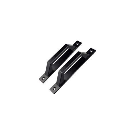 Lot de 2 poignées de porte en forme de D pour porte de jardin en bois Noir 200 mm